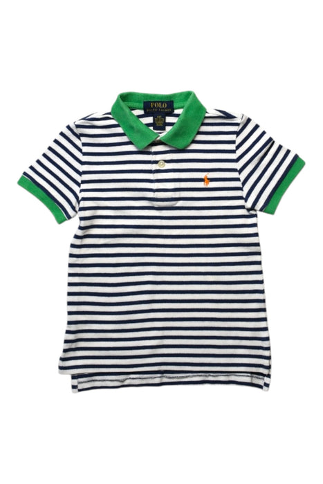 A Blue Short Sleeve Polos from Polo Ralph Lauren in size 4T for boy. (Front View)