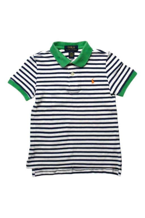 A Blue Short Sleeve Polos from Polo Ralph Lauren in size 4T for boy. (Front View)
