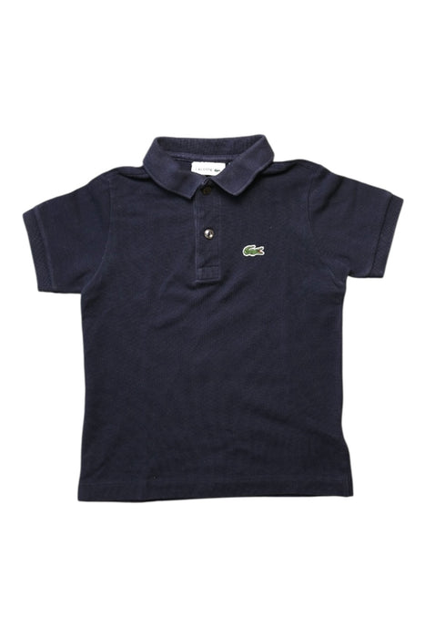 A Navy Short Sleeve Polos from Lacoste in size 4T for boy. (Front View)