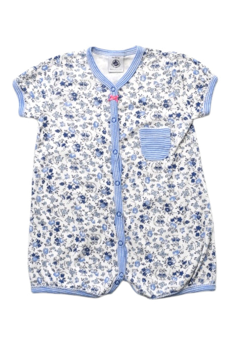 A Blue Short Sleeve Rompers from Petit Bateau in size 3-6M for girl. (Front View)