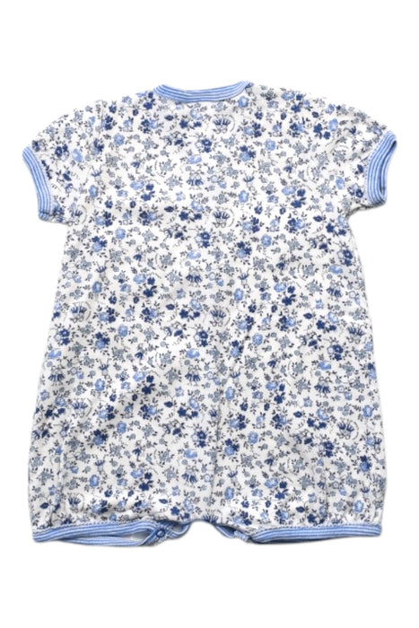 A Blue Short Sleeve Rompers from Petit Bateau in size 3-6M for girl. (Back View)