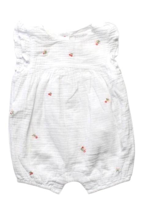 A White Sleeveless Rompers from The Little White Company in size 0-3M for girl. (Front View)
