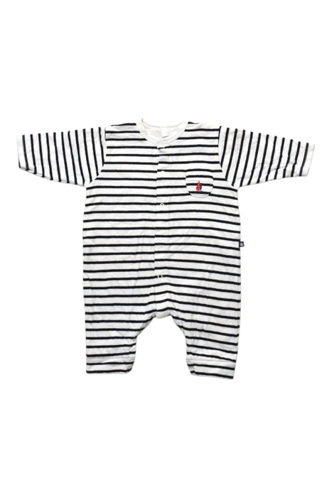 A Black Long Sleeve Rompers from Petit Bateau in size 0-3M for neutral. (Front View)