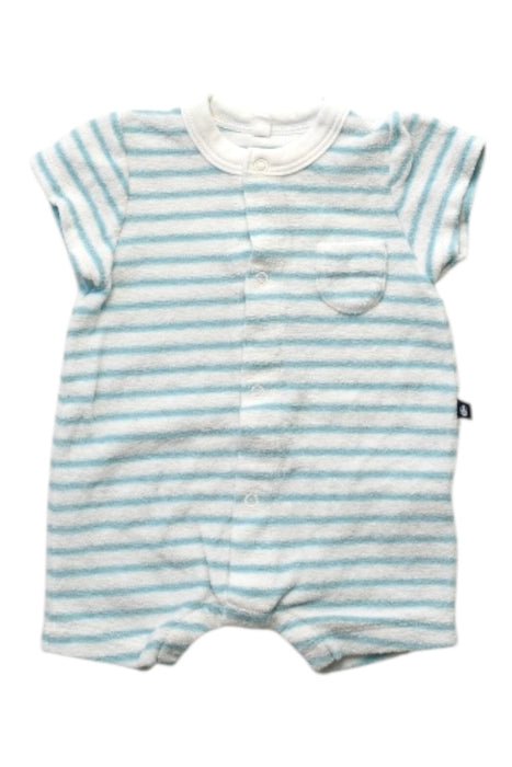 A Blue Short Sleeve Rompers from Petit Bateau in size Newborn for boy. (Front View)