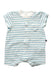 A Blue Short Sleeve Rompers from Petit Bateau in size Newborn for boy. (Front View)