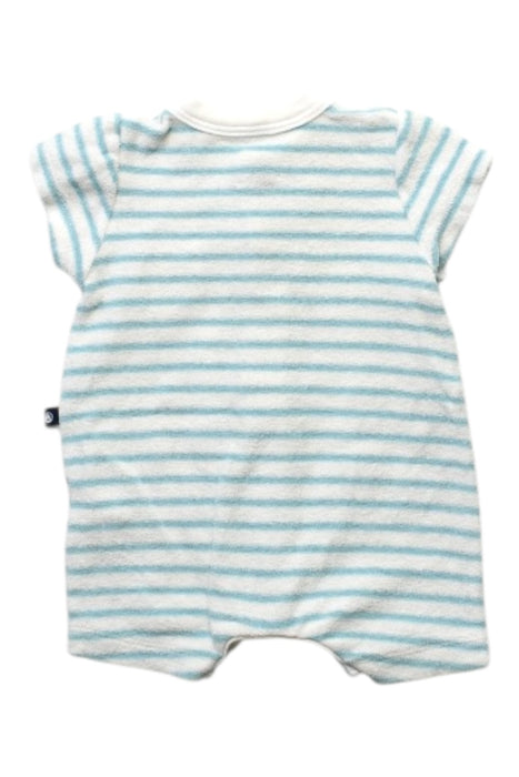 A Blue Short Sleeve Rompers from Petit Bateau in size Newborn for boy. (Back View)