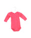 A Pink Long Sleeve Bodysuits from Petit Bateau in size 0-3M for girl. (Front View)