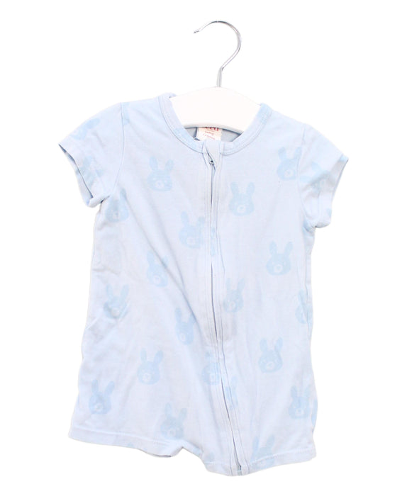 A Blue Short Sleeve Rompers from Seed in size 3-6M for boy. (Front View)