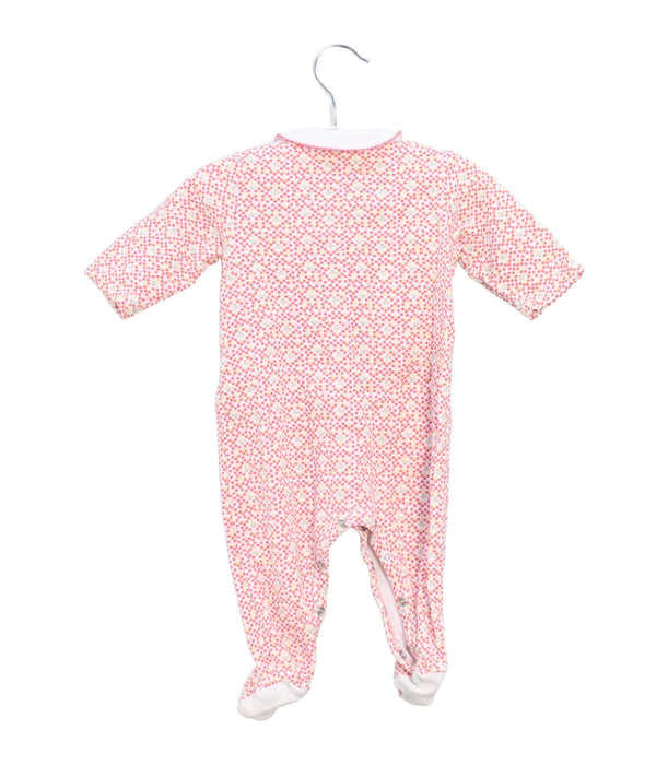A Pink Long Sleeve Jumpsuits from Petit Bateau in size 0-3M for girl. (Back View)