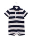 A Navy Short Sleeve Rompers from Ralph Lauren in size 3-6M for boy. (Front View)
