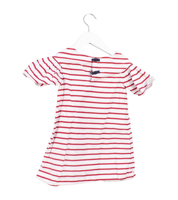 A Red Short Sleeve Dresses from Jacadi in size 3T for girl. (Back View)