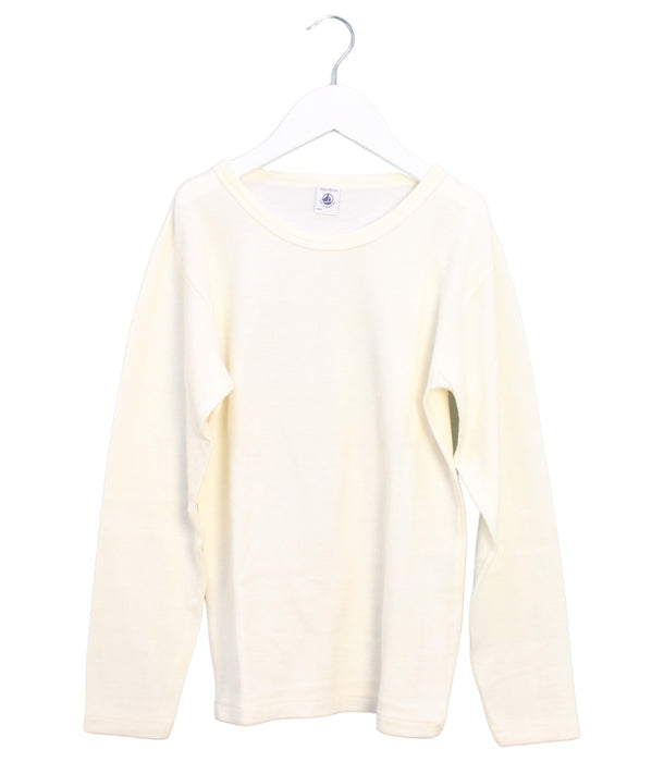 A Ivory Long Sleeve Tops from Petit Bateau in size 12Y for girl. (Front View)