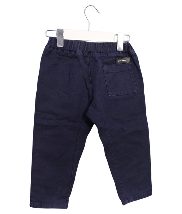 A Navy Casual Pants from Burberry in size 12-18M for boy. (Back View)