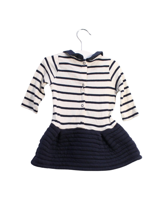 A Ivory Long Sleeve Dresses from Petit Bateau in size 6-12M for girl. (Back View)