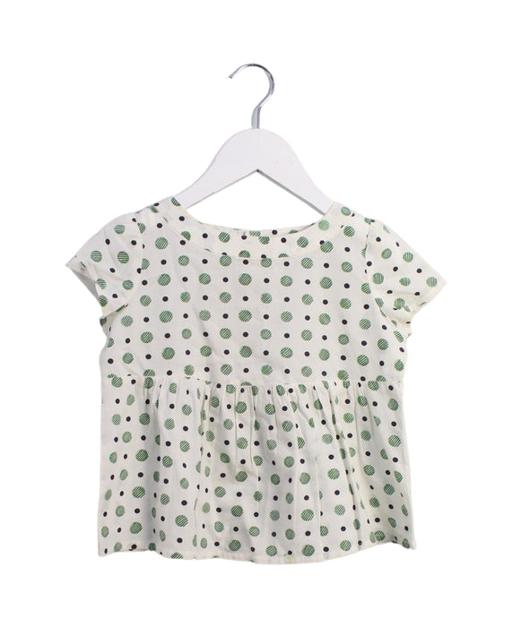 A Ivory Short Sleeve Tops from Bonpoint in size 4T for girl. (Front View)
