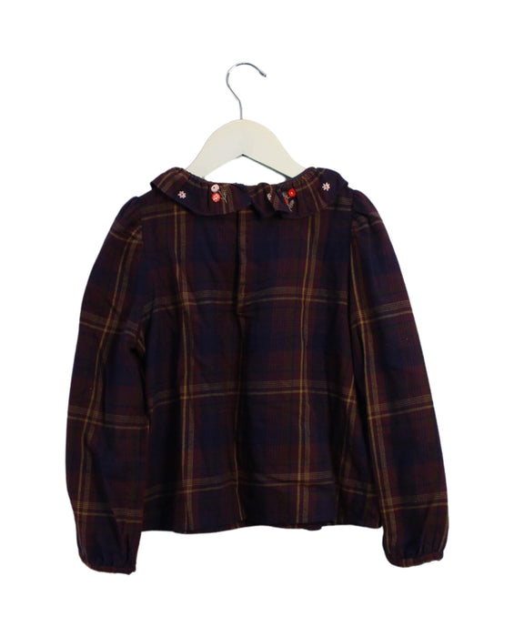 A Burgundy Long Sleeve Tops from Bonpoint in size 8Y for girl. (Back View)