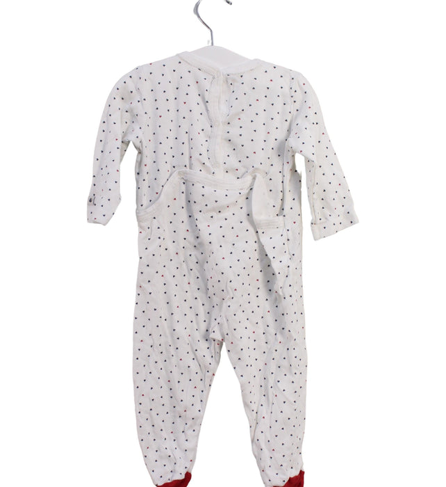 A White Onesies from Petit Bateau in size 6-12M for girl. (Back View)