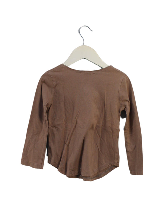A Brown Long Sleeve Tops from Bonpoint in size 4T for girl. (Back View)