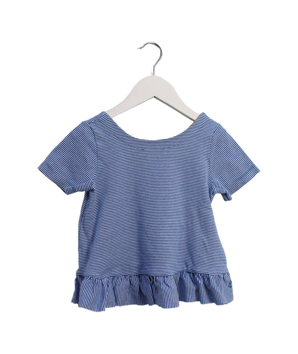 A Blue Short Sleeve Tops from Petit Bateau in size 4T for girl. (Front View)