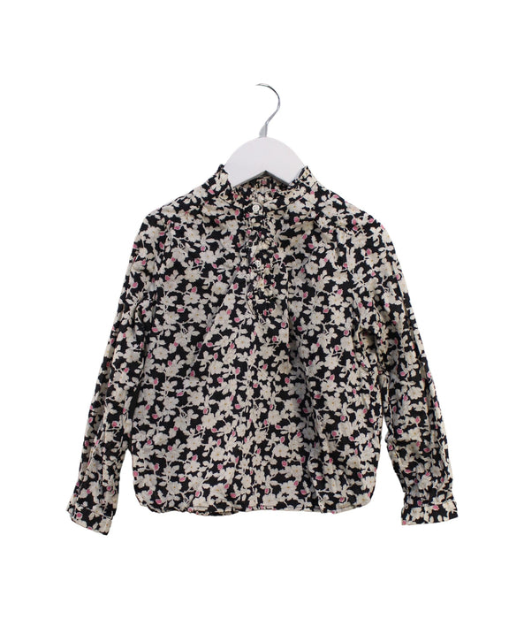 A Black Long Sleeve Tops from Bonpoint in size 6T for girl. (Front View)