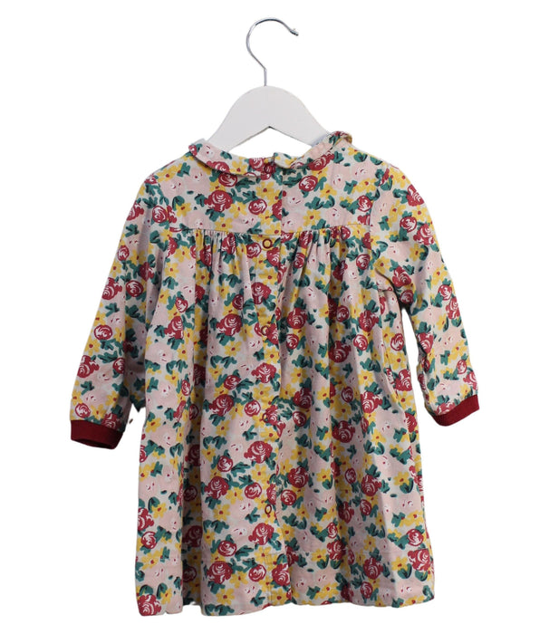 A Pink Long Sleeve Dresses from Petit Bateau in size 12-18M for girl. (Back View)