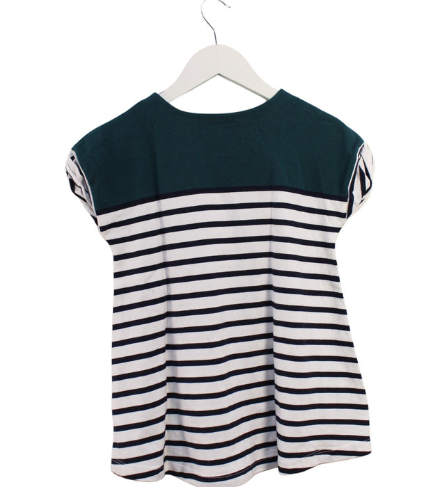 A Navy Short Sleeve Dresses from Petit Bateau in size 4T for girl. (Back View)