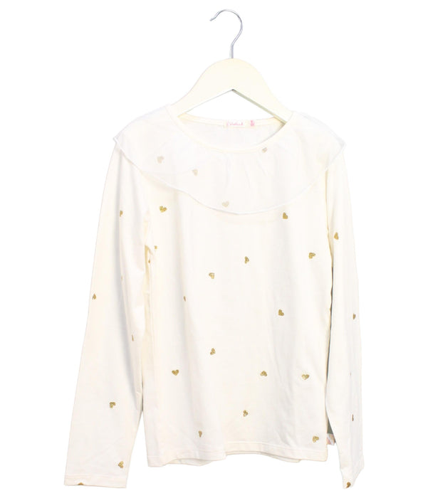 A Ivory Long Sleeve Tops from Billieblush in size 10Y for girl. (Front View)