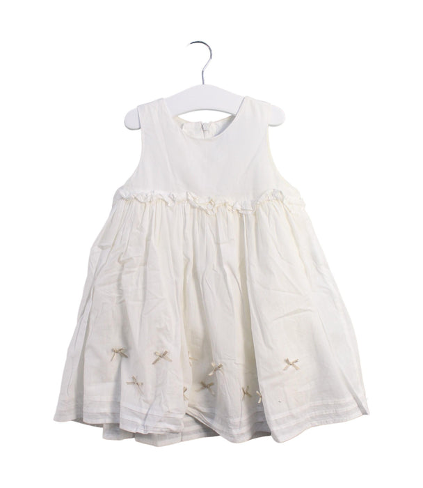 A White Sleeveless Dresses from Tartine et Chocolat in size 5T for girl. (Front View)