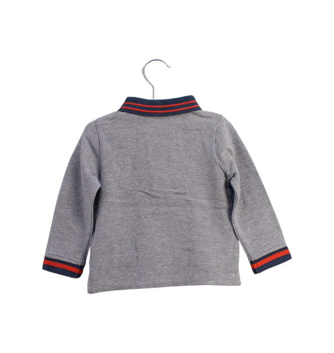 A Grey Long Sleeve Polos from Jacadi in size 6-12M for boy. (Back View)